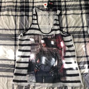 Black and white graphing tank top